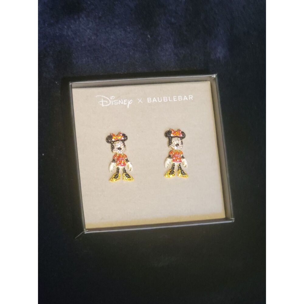 🎀 Disney x BaubleBar Minnie Mouse Stud Earrings – Bow Detail – NWT